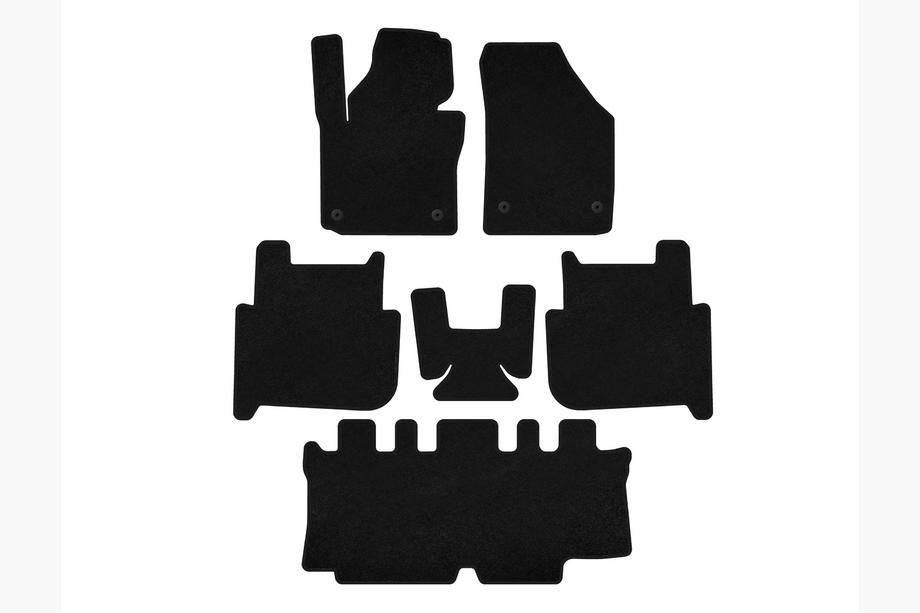 Volkswagen Touran 2003-2010 Textil Fußmatten Classic (3 Reihen, 2006-2010, 7-Sitzer, Schwarz) Image