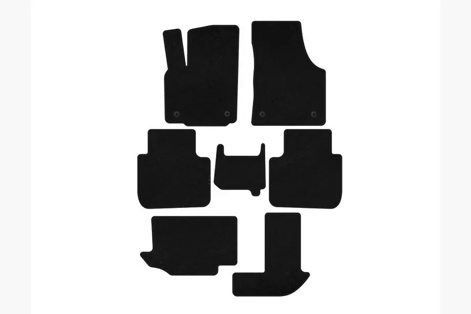Volkswagen Atlas (Terramont) 2016- Textil Fußmatten Deluxe (3 Reihen, 7-Sitzer, schwarz) Image