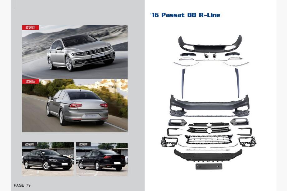 Volkswagen Passat B8 2015-2023 R-Line Bodykit Komplettsatz (Für 2015-2020) Image