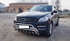 Mercedes GLE/ML class W166 2011-2018 Frontbügel WT003 (Edelstahl) Foto 2
