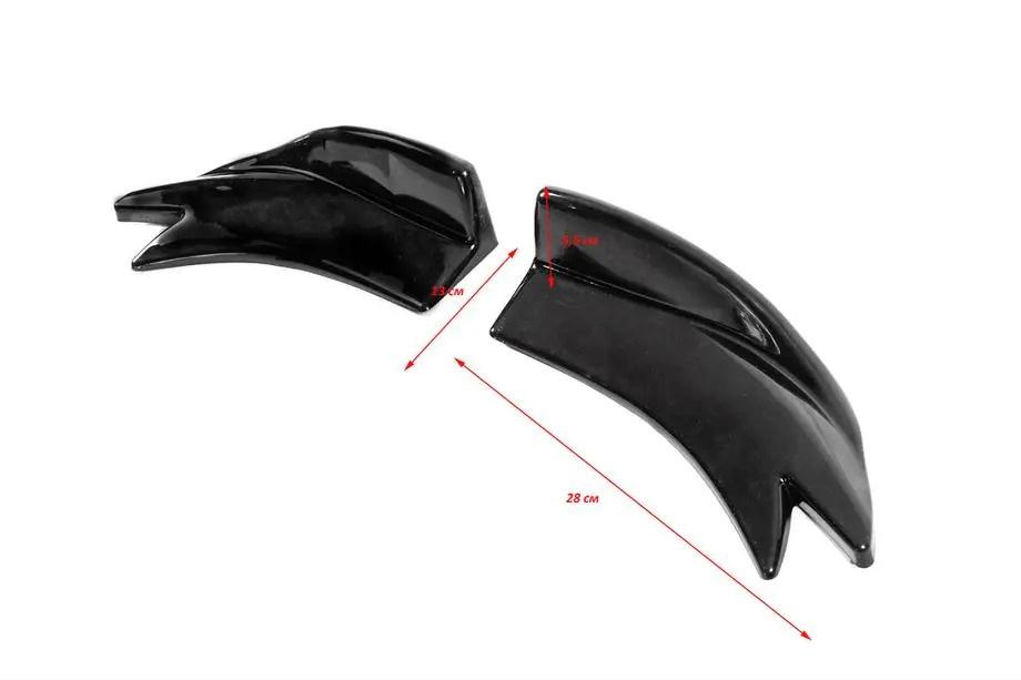 Universelle Flap Seitenschweller-Aufsätze Typ-F (2 Stk, Schwarz Glanz, ABS-Kunststoff) Foto 4