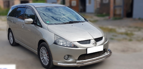 Mitsubishi Grandis 2003-2011 Frontschutzbügel ST014 (Edelstahl) d60/42 Foto 3
