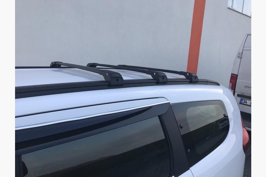 Dacia Lodgy 2012-2022 Dachträger (Querträger) für integrierte Reling abschließbar WingCarrier V2 (2 Stk) Schwarz Foto 25