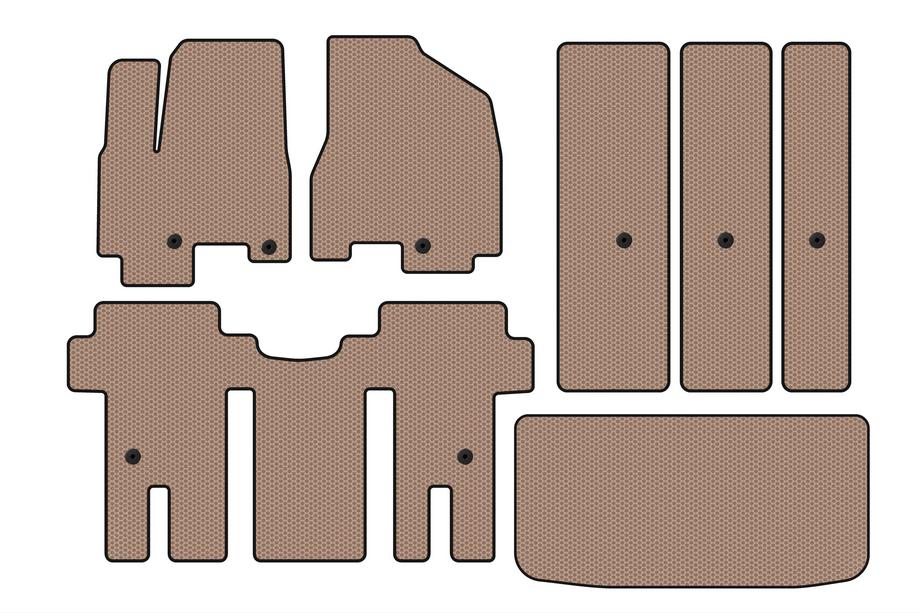 Kia Carnival 2014-2020 Gummimatten Carsuit (kompletter Innenraum, beige) Image