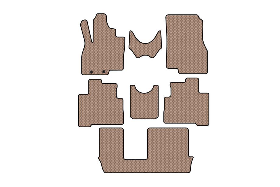 Mitsubishi Grandis 2003-2011 Gummimatten Carsuit (3 Reihen, beige) Image