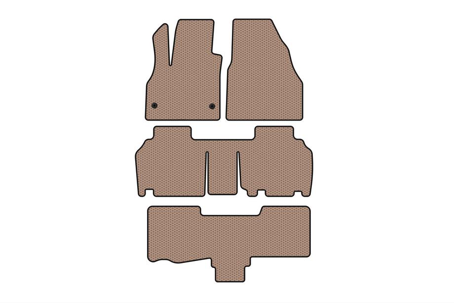 Renault Kangoo 2008–2020 Gummimatten Carsuit (3 Reihen, 5-türig/7-sitzig, beige) Foto 1