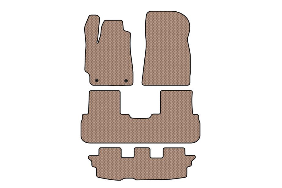 Toyota Highlander 2008-2013 Gummimatten Carsuit (2 Reihen, beige) Image