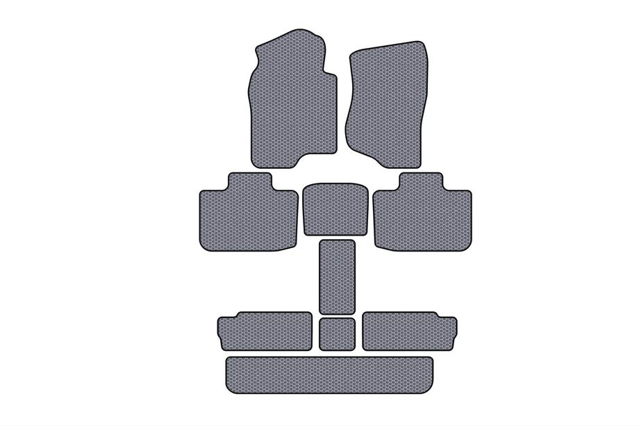 Cadillac Escalade 2007-2014 Gummimatten Carsuit (3 Reihen, grau) Image