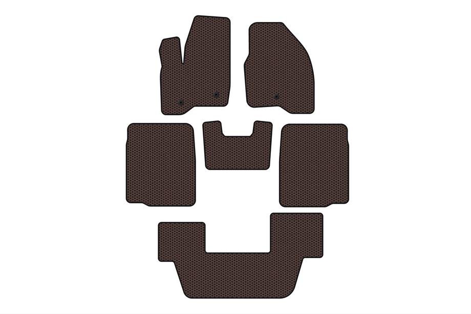 Ford Explorer 2011-2019 Gummimatten Carsuit (3 Reihen, 2011-2015, braun) Foto 1