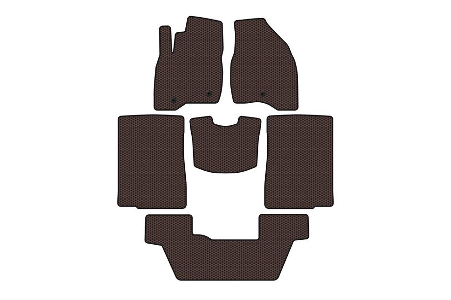 Ford Explorer 2011-2019 Gummimatten Carsuit (2015-2017, 3 Reihen, 7-Sitzer, braun) Image