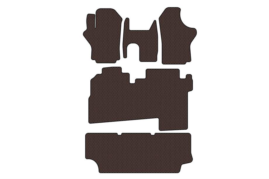 Hyundai H200, H1, Starex 1998-2007 Gummimatten Carsuit (2004-2007, 3 Reihen, 8-Sitzer, braun) Image