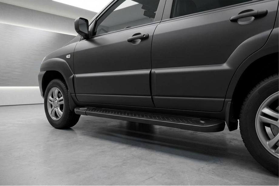 Kia Sportage 2004-2010 Trittbretter Allmond Black (2 Stk., Aluminium) Image