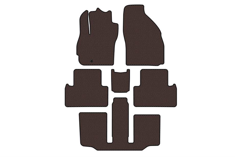 Mazda 5 2005-2009 Gummimatten Carsuit (3 Reihen, 7-Sitzer, braun) Image