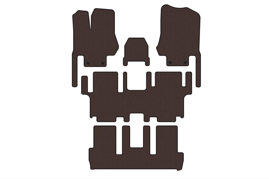Nissan Quest 2011-2017 Gummimatten Carsuit (3 Reihen, 7-Sitzer, braun) Image