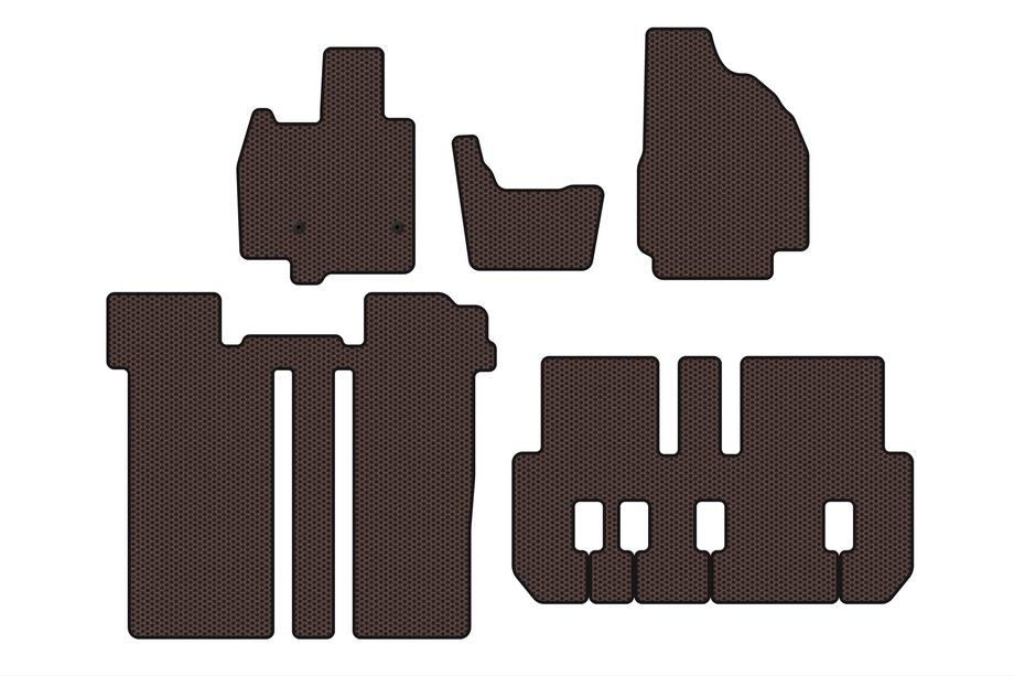 Toyota Previa 2006-2019 Gummimatten Carsuit (3 Reihen, 6-Sitzer, braun) Foto 1