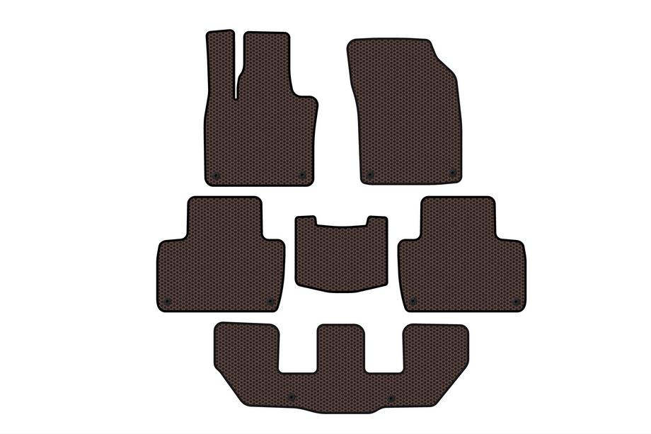 Volvo XC90 2015- Gummimatten Carsuit (3 Reihen, braun) Image