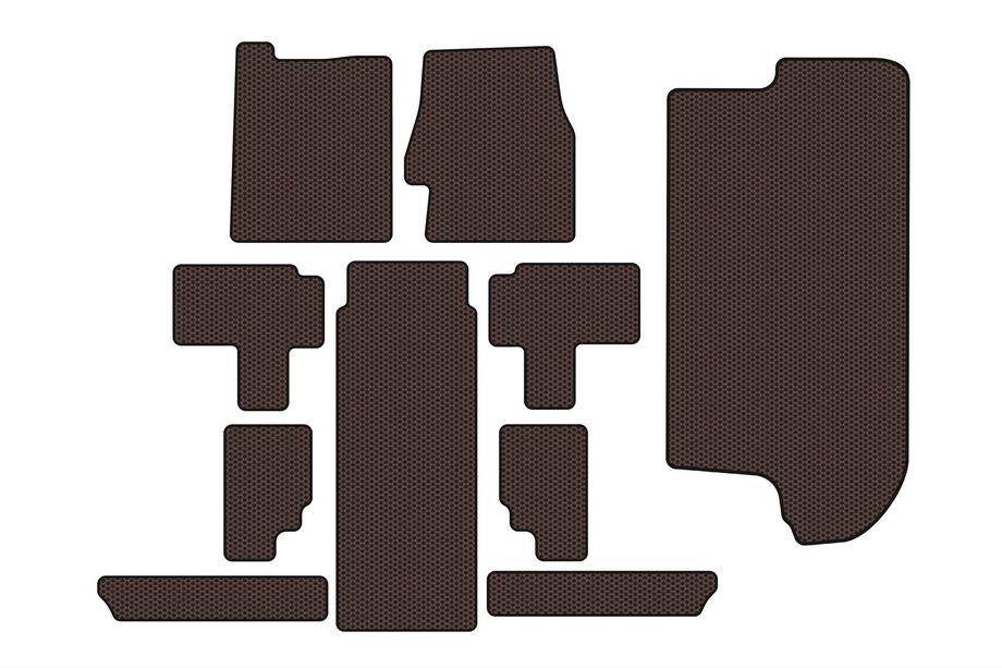 Kia Carnival 2002-2013 Gummimatten Carsuit (vollständiger Innenraum, braun) Image