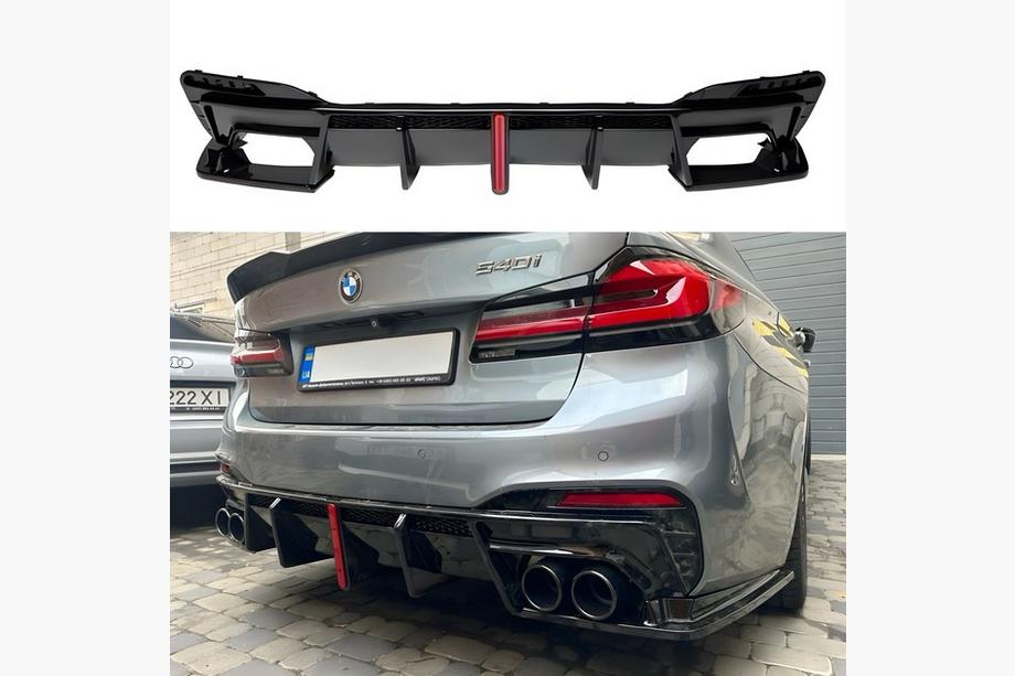 BMW 5er G30/G31 2017–2023 Heckdiffusor mit Endrohrblenden im BMP-Style (für M-Sport/M5 F90) Image