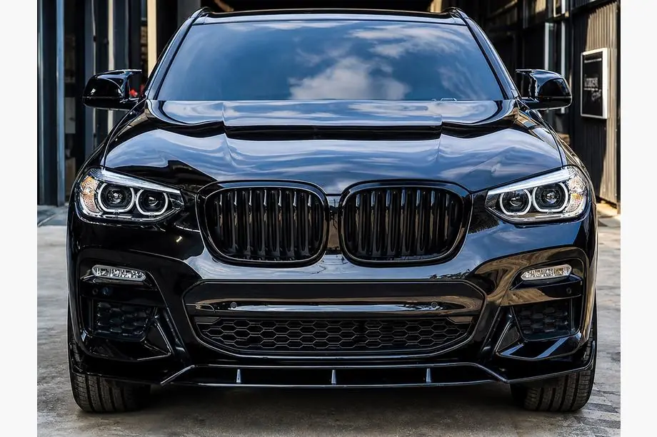 BMW X4 G02 2018- Frontlippe 3D (für M-Sport 2018-2022, Schwarz Glanz) Foto 1