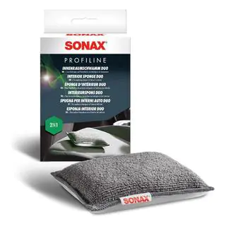 SONAX InnenraumSchwamm Duo – doppelseitiger Reinigungsschwamm für den Fahrzeuginnenraum Foto 1