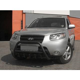 Frontschutzbügel WT003 Schwarz (Edelstahl) Hyundai Santa Fe 2 2006-2012 Foto 3