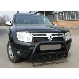 Frontbügel mit Aufschrift WT004 Schwarz (Edelstahl) Dacia Duster 2008-2018 Foto 1