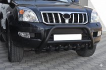 Toyota Land Cruiser Prado 120 2002-2009 Niedriger Frontbügel WT003 Schwarz (Edelstahl) Foto 3