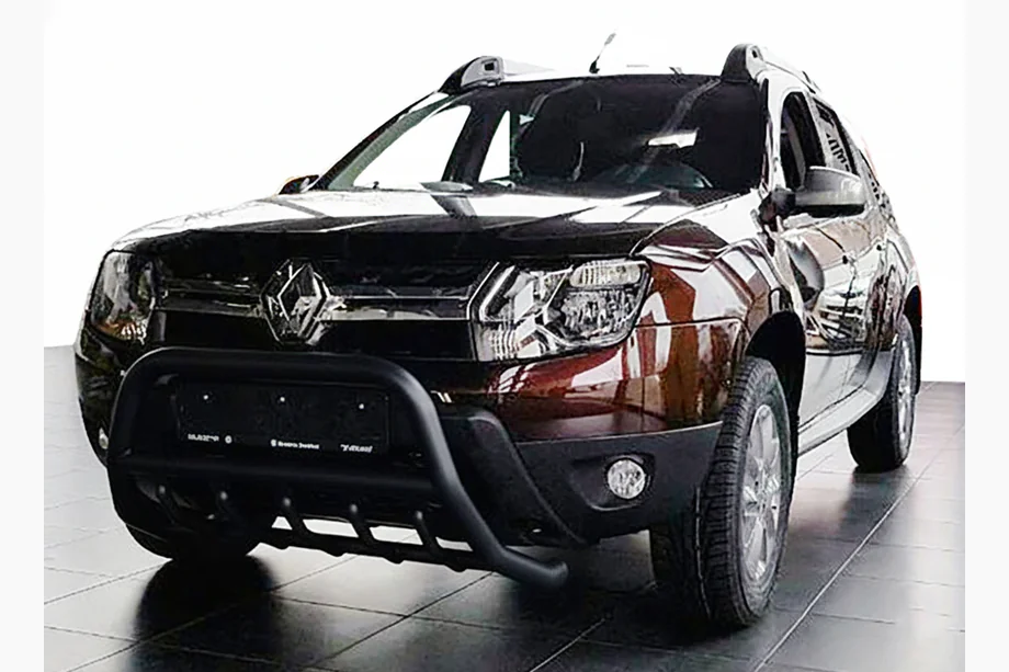 Dacia Duster 2008-2018 Frontbügel ohne Schriftzug WT003 Schwarz (Edelstahl) Foto 1