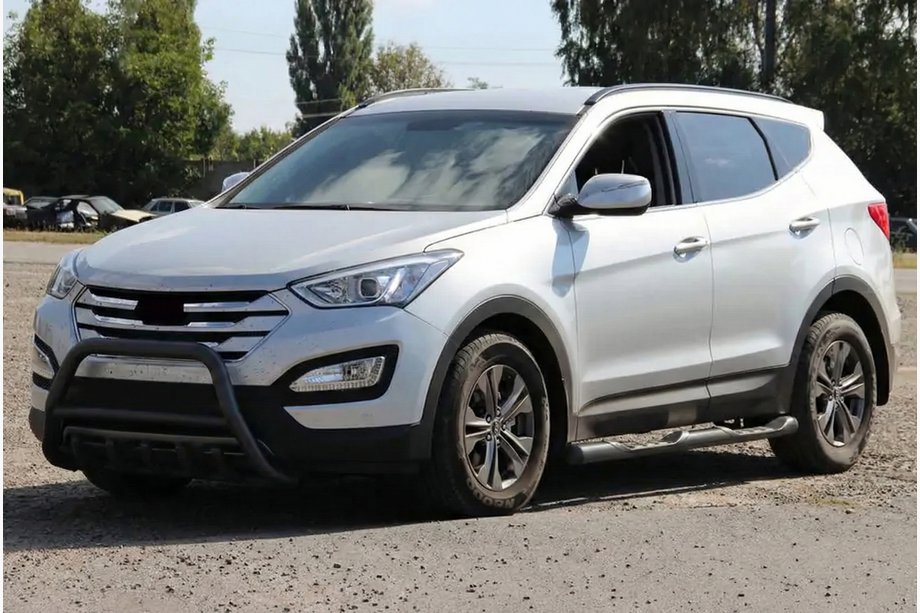 Hyundai Santa Fe 3 2012-2018 Frontbügel WT003 Schwarz (Edelstahl) Image