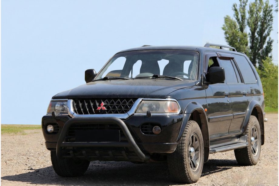 Mitsubishi Pajero Sport 1996-2007 Frontbügel WT003 Schwarz Edelstahl Foto 3