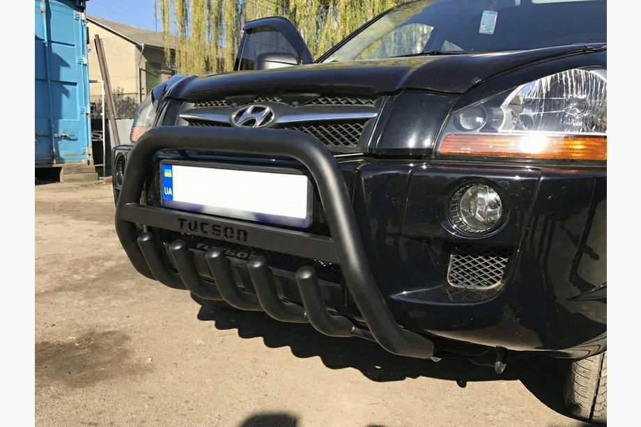 Hyundai Tucson JM 2004- Frontbügel WT004 Schwarz (Edelstahl) Image