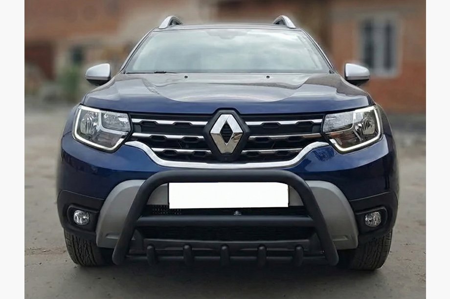 Renault Duster 2018-2024 Frontbügel ohne Schriftzug WT003 Schwarz (Edelstahl) Foto 3