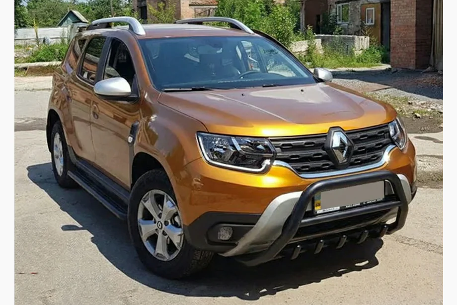 Renault Duster 2018-2024 Frontbügel ohne Schriftzug WT003 Schwarz (Edelstahl) Foto 5