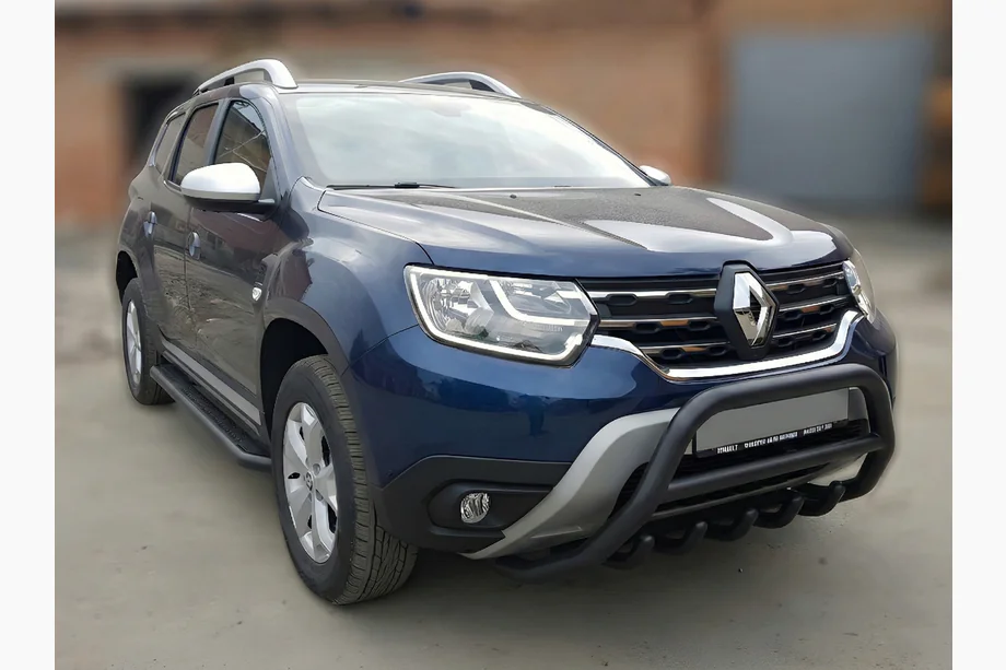 Renault Duster 2018-2024 Frontbügel ohne Schriftzug WT003 Schwarz (Edelstahl) Foto 1