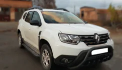Dacia Duster 2018-2024 Frontbügel mit Aufschrift WT004 Schwarz (Edelstahl) Foto 4