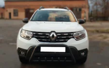 Dacia Duster 2018-2024 Frontbügel mit Aufschrift WT004 Schwarz (Edelstahl) Foto 3