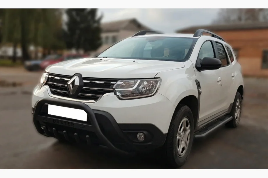 Dacia Duster 2018-2024 Frontbügel mit Aufschrift WT004 Schwarz (Edelstahl) Image