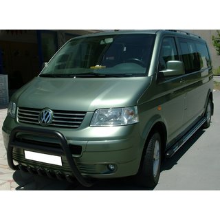 Frontschutzbügel WT003 Schwarz (Edelstahl) Volkswagen T5 Transporter 2003-2010 Foto 3