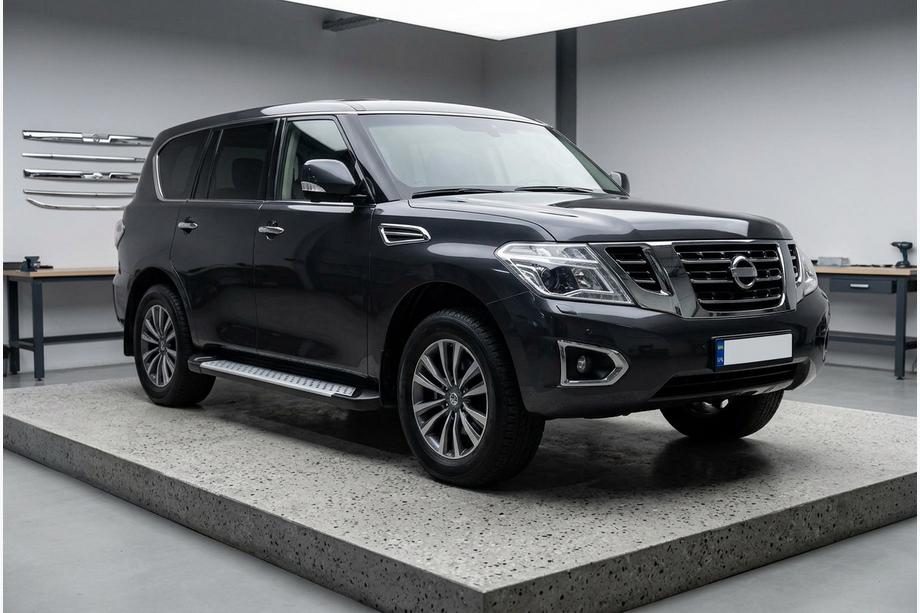 Nissan Patrol Y62 2010-2024 Trittbretter Allmond Grey (2 Stk., Aluminium) Image