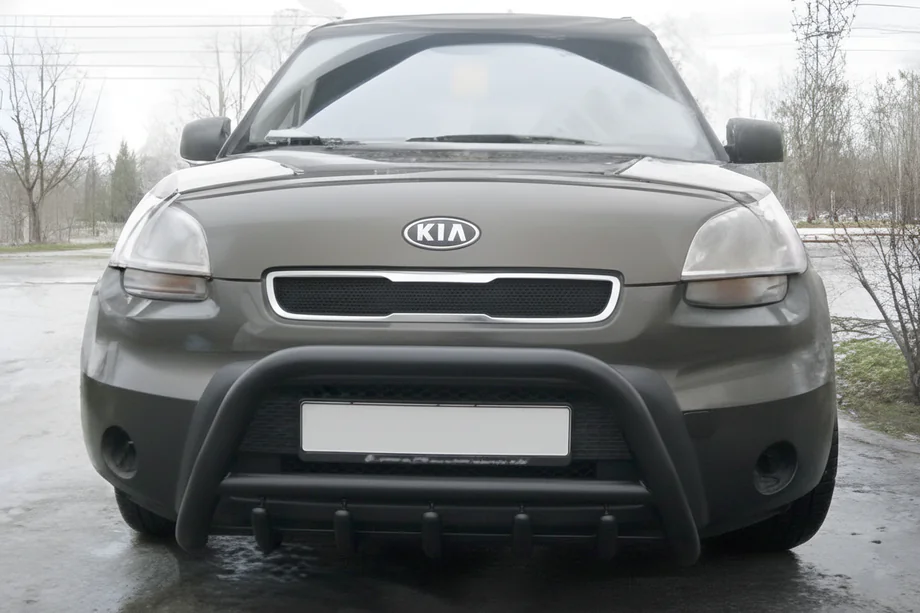 Kia Soul I 2008-2013 Frontbügel WT003 Schwarz Edelstahl Image