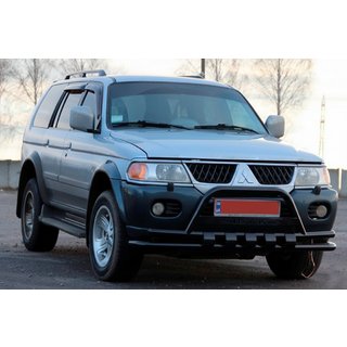 Frontschutzbügel ST015WT Schwarz (Edelstahl) Mitsubishi Pajero Sport 1996-2007 Foto 3