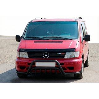 Frontbügel mit Hörnern WT002 Plus Schwarz (Edelstahl) Mercedes Vito W638 1996-2003 Foto 1