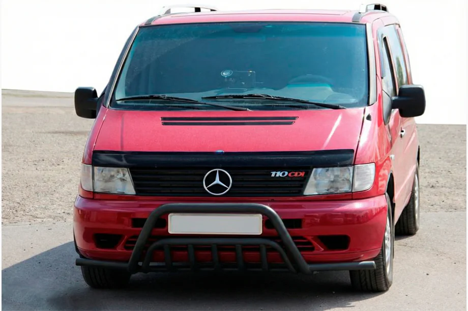 Mercedes Vito W638 1996-2003 Frontbügel mit Hörnern WT002 Plus Schwarz (Edelstahl) Foto 1