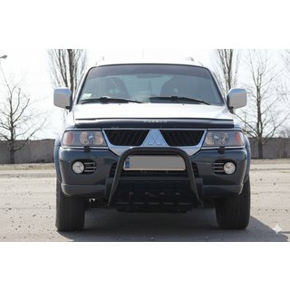 Frontbügel QT006 Schwarz (Edelstahl) Mitsubishi Pajero Sport 1996-2007 Foto 1