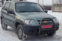 Chevrolet Niva 1998-2020 Frontbügel QT007 Schwarz (Edelstahl) Foto 3