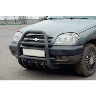 Frontbügel QT007 Schwarz (Edelstahl) Chevrolet Niva 1998-2020 Foto 4