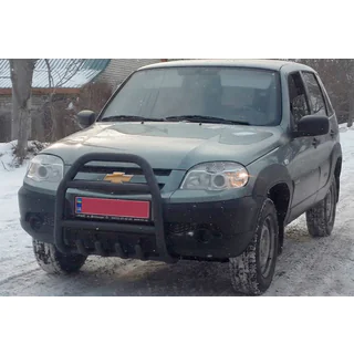 Frontbügel QT007 Schwarz (Edelstahl) Chevrolet Niva 1998-2020 Foto 1