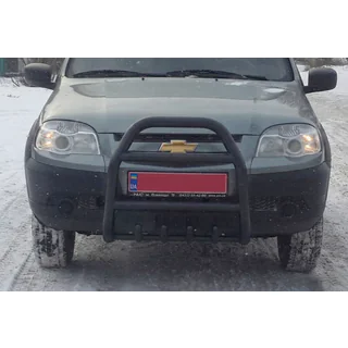 Frontbügel QT007 Schwarz (Edelstahl) Chevrolet Niva 1998-2020 Foto 2