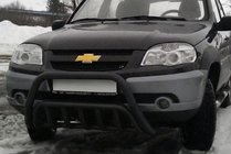 Chevrolet Niva 1998-2020 Frontbügel WT002 Schwarz (Edelstahl) Foto 1