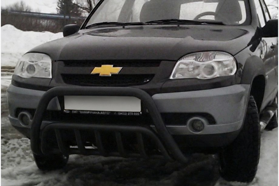 Chevrolet Niva 1998-2020 Frontbügel WT002 Schwarz (Edelstahl) Image